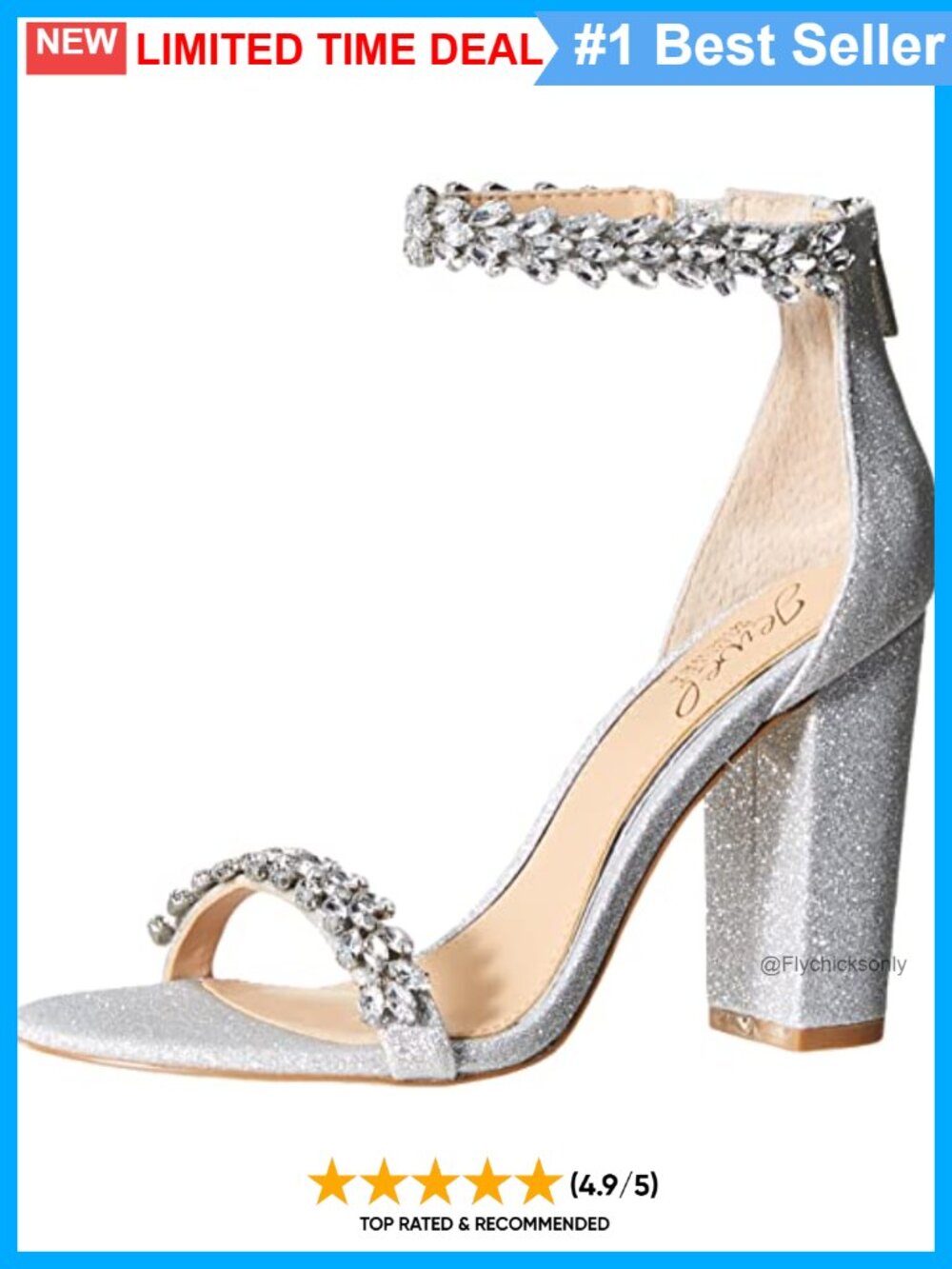 Badgley Mischka Mayra Ankle Strap Evening Sandal with Rhinestone